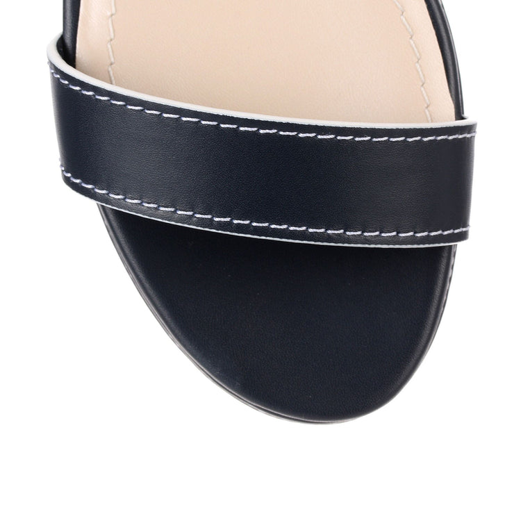 Yacht navy leather sandal