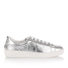 Silver crinkled leather sneaker