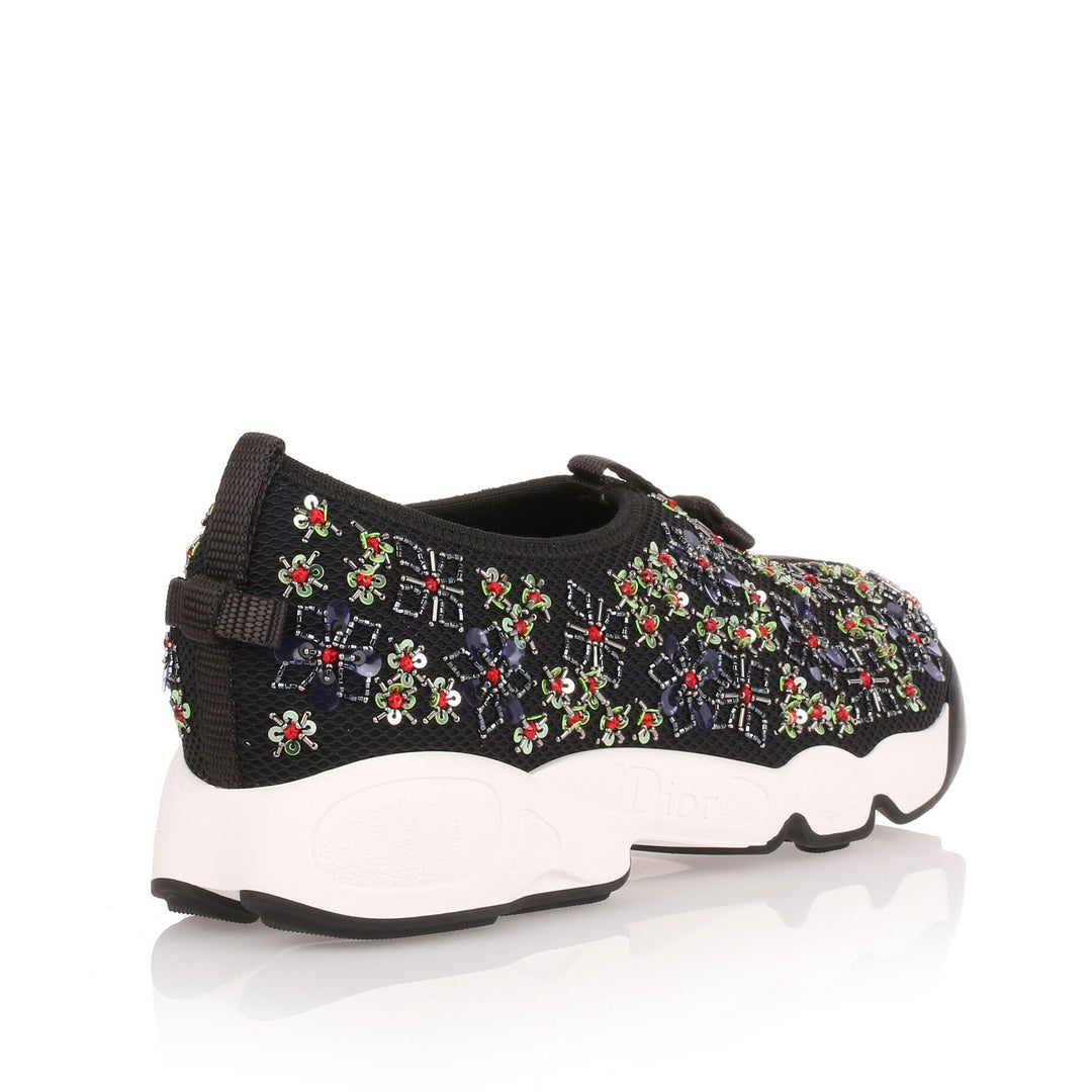 DIOR フラワー　スニーカー Dior | Fusion black embroidered flower sneaker | Savannahs