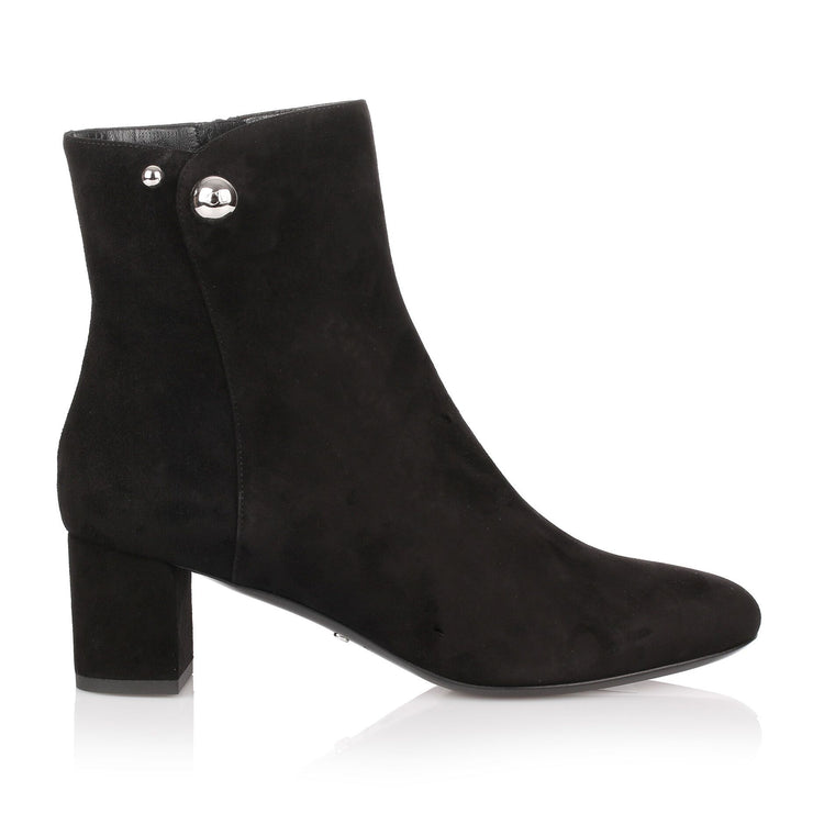 Black suede bootie