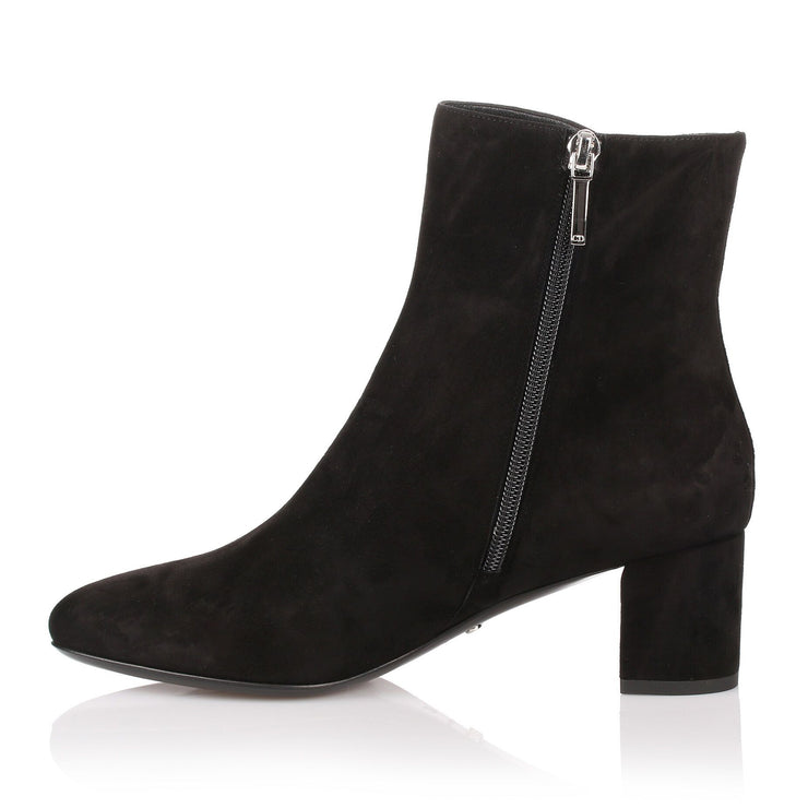 Black suede bootie