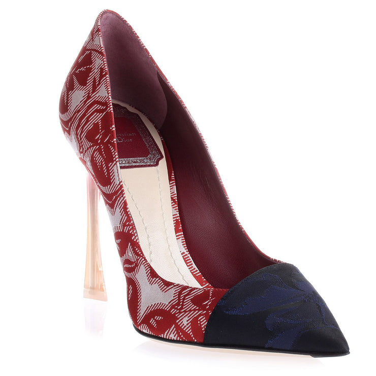 Songe 100 bordeaux navy patchwork pump