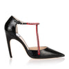 T-Strass black crackled pump