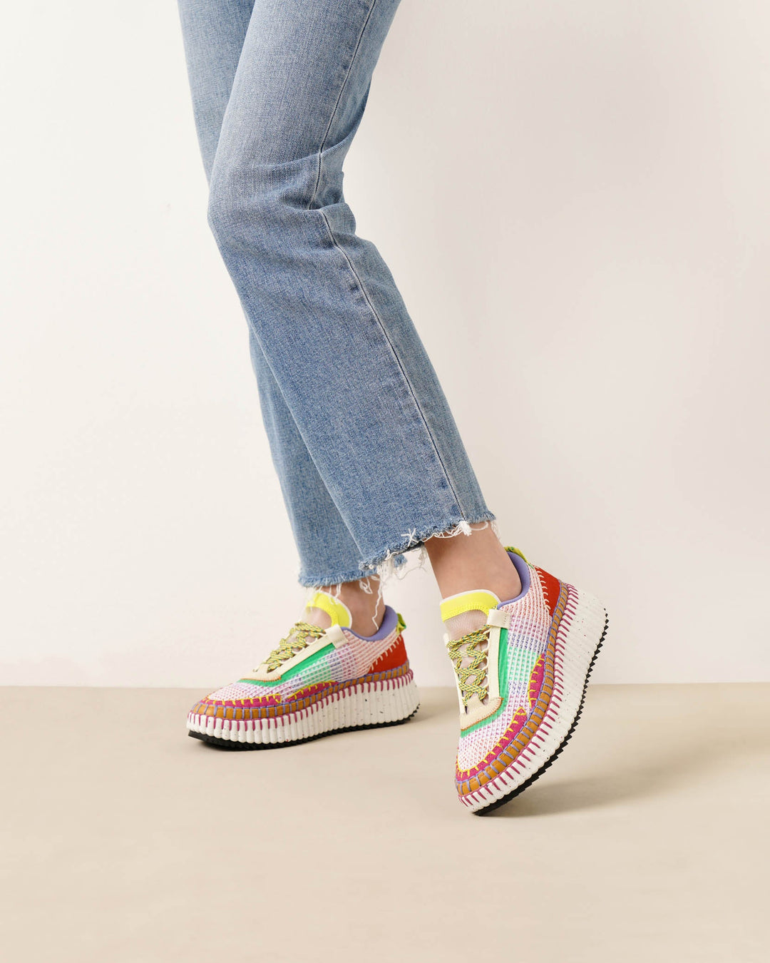 Chloé | Nama red mesh sneakers | Savannahs