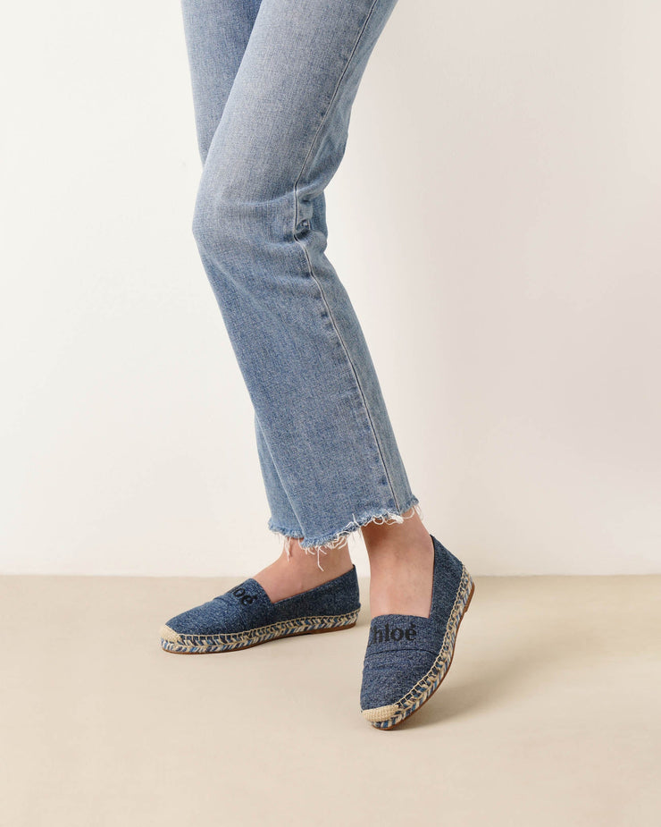 Piia denim logo espadrille flats