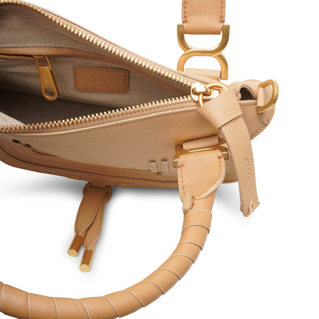 Chloé | Marcie beige leather double carry bag | Savannahs
