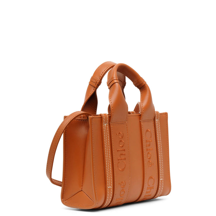 Woody mini brown leather bag