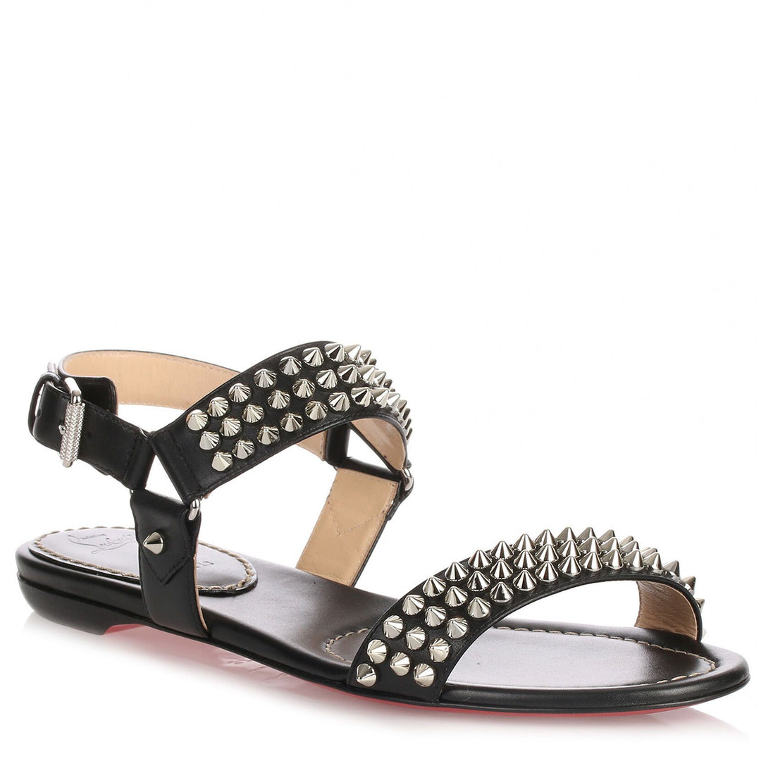 【CHRISTIAN LOUBOUTIN】SPIKES SANDALS Tatooshka Spikes leather sandals in black - Christian