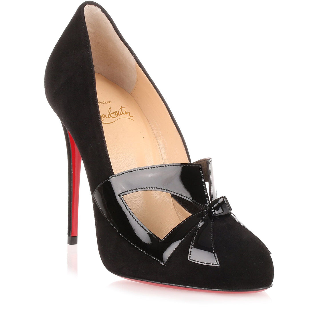 Christian Louboutin | Bow Me Dear 100 black suede pump