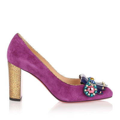 Oaxacana 85 purple suede pump