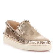 Pik Boat metallic embossed leather sneaker