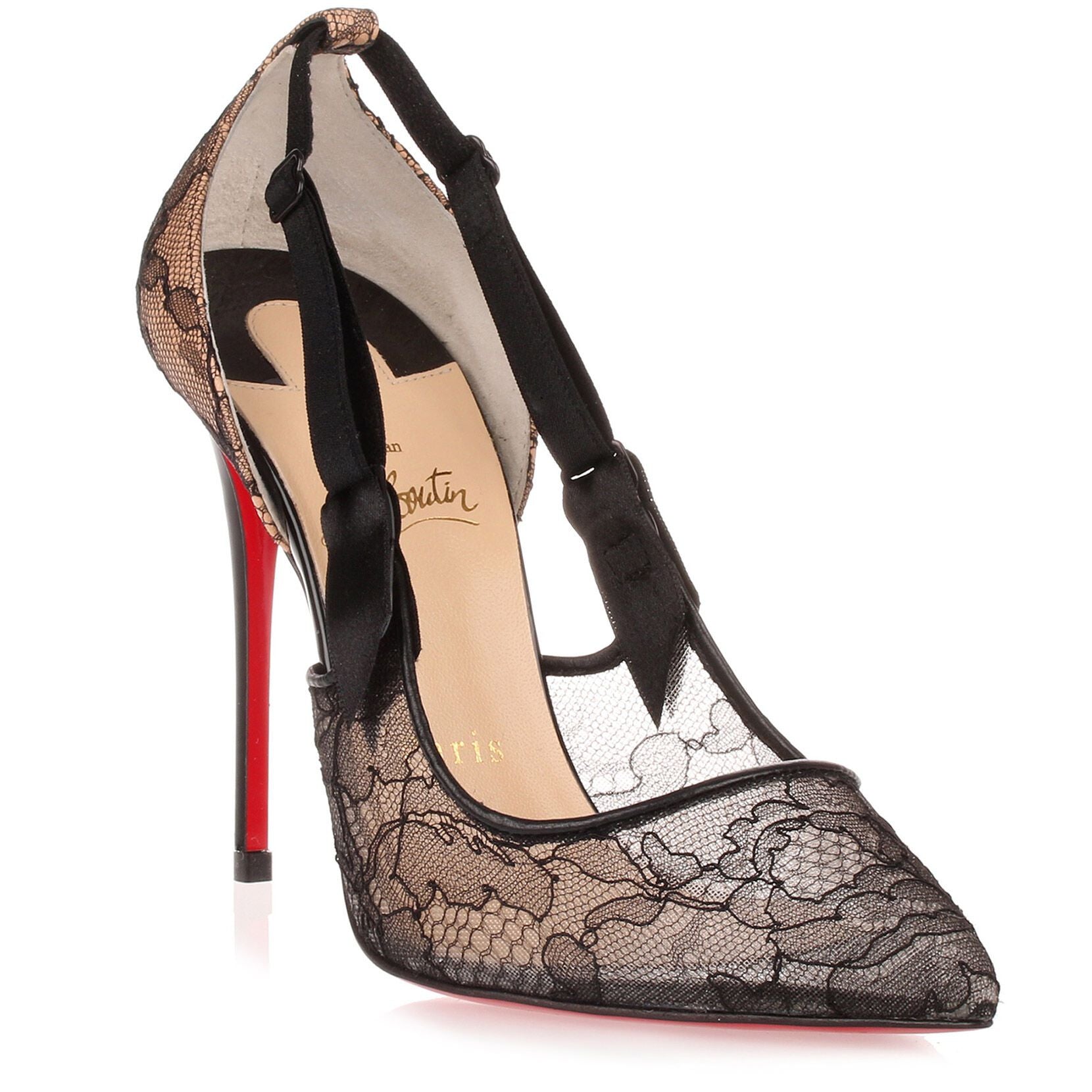 Christian Louboutin | Hot Jeanbi 100 Black Lace Pump | Savannahs