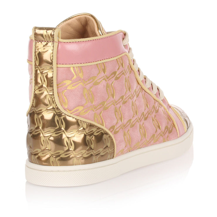 Bip Bip pink and gold suede sneaker