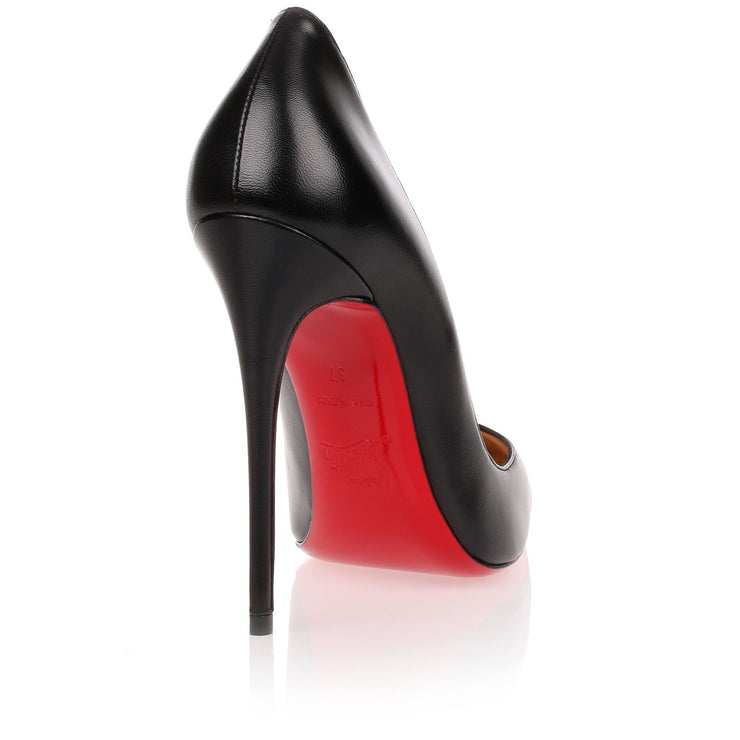 Christian Louboutin So Kate Black Patent Pointed-Toe Red Sole Pumps Size 8