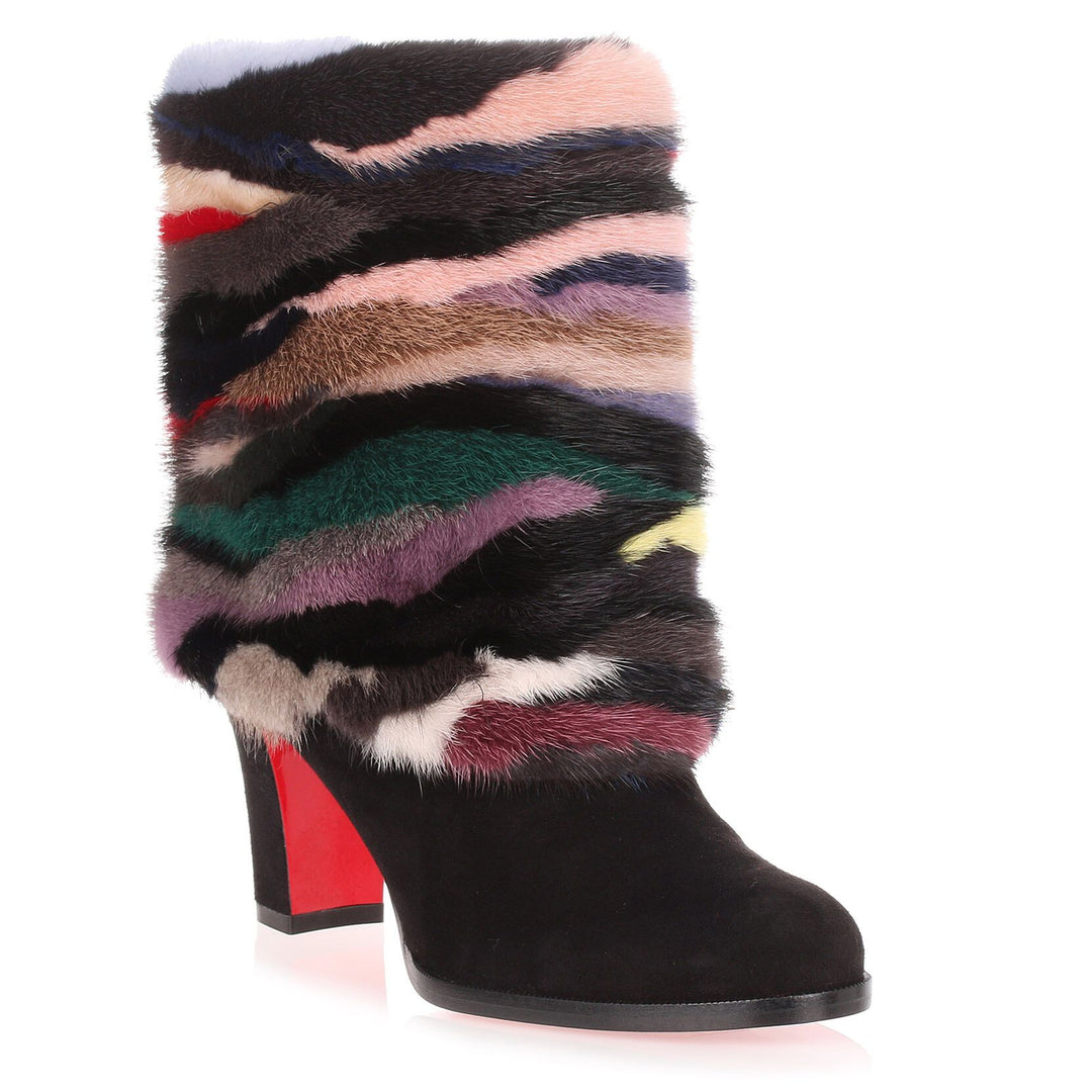 Christian Louboutin | Alexandra 70 mink detailed bootie
