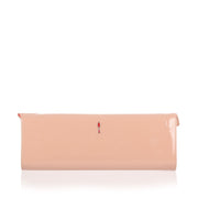 So Kate Baguette patent beige clutch