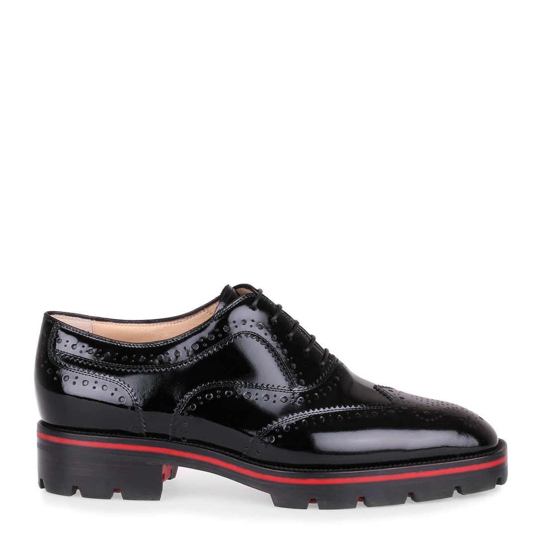 Christian Louboutin Charletta black patent brogue flat Savannahs