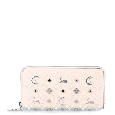 Panettone ivory leather logo studded wallet