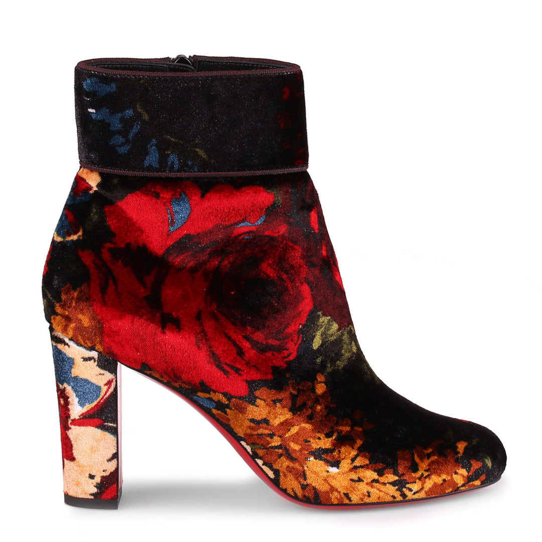 Christian Louboutin | Moulamax 85 floral velvet bootie