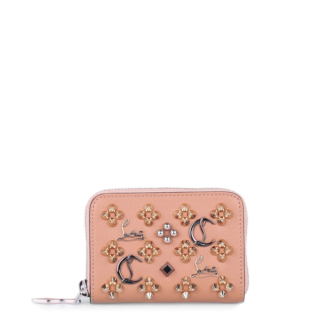 美品 Christian Louboutin Panettone small Panettone - Coin purse - Grained calf leather and spikes