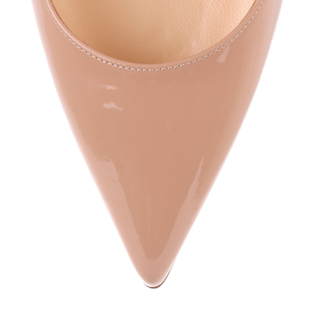 Christian Louboutin | Decollete 554 100 beige patent leather pump |  Savannahs
