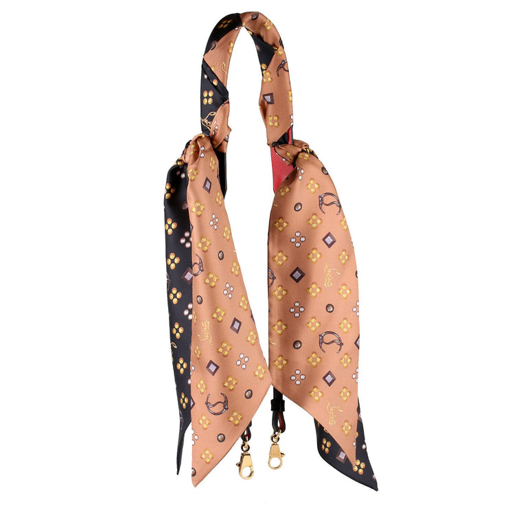 Artemistrap beige loubinthesky silk scarf strap
