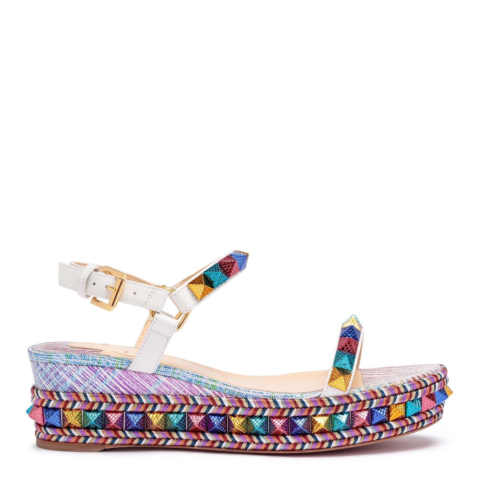 Christian Louboutin | Pyraclou 60 suede unicorn multi wedges