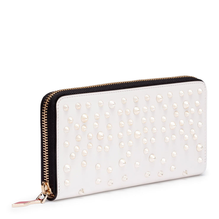 Panettone white leather studded wallet