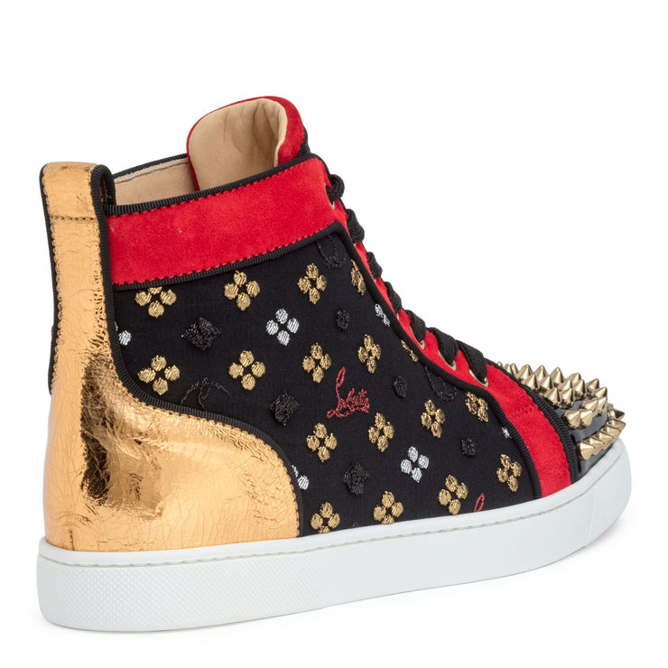 Christian Louboutin Multicolor Leather Lou Spike High Top Sneakers Size 42  Christian Louboutin
