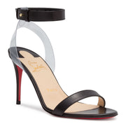 Jonatina 85 PVC Black Leather Sandals