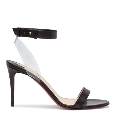 Jonatina 85 PVC Black Leather Sandals