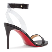 Jonatina 85 PVC Black Leather Sandals