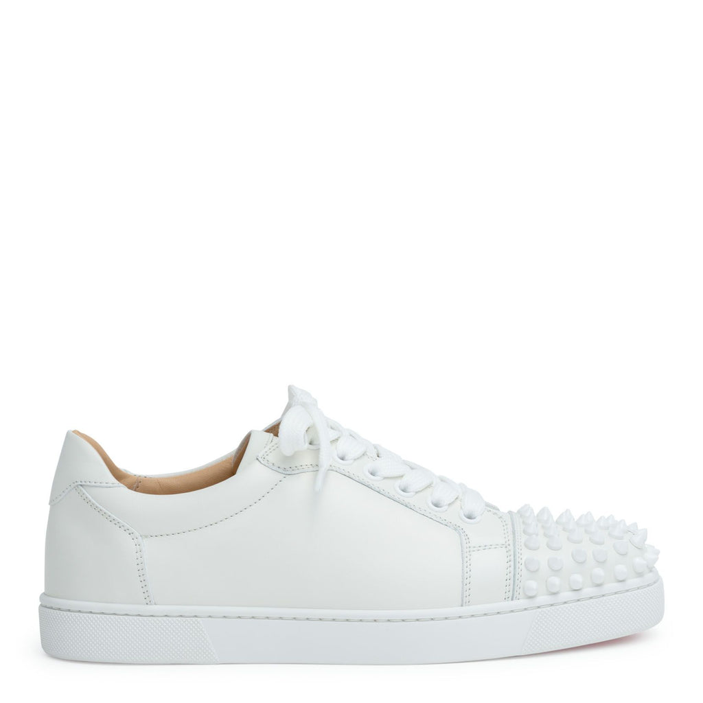 CHRISTIAN LOUBOUTIN: Vieria sneakers in leather and studs - White