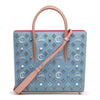 Paloma Loubinthesky Medium Blue Denim Pearl Tote Bag