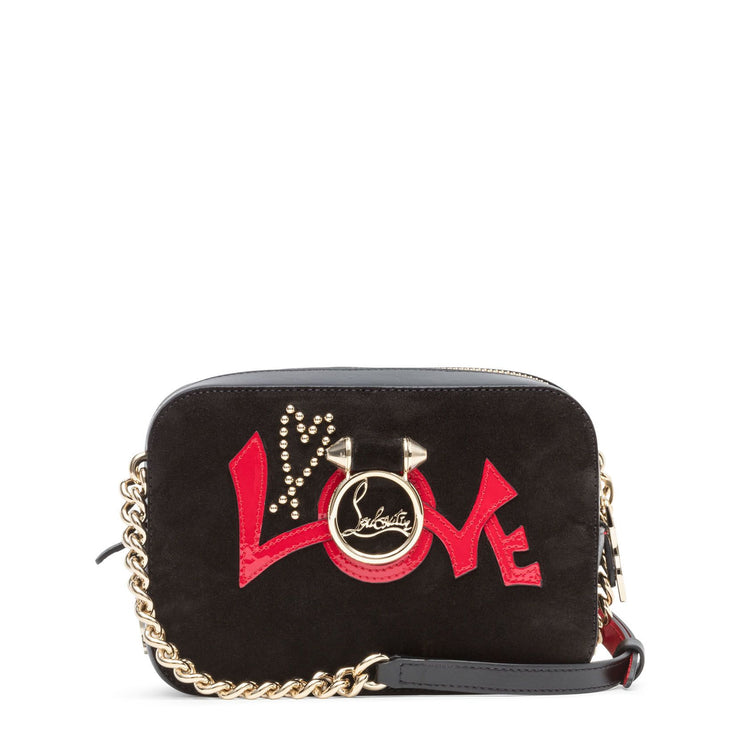 Christian Louboutin | Rubylou Mini Black Suede And Leather Shoulder Bag |  Savannahs