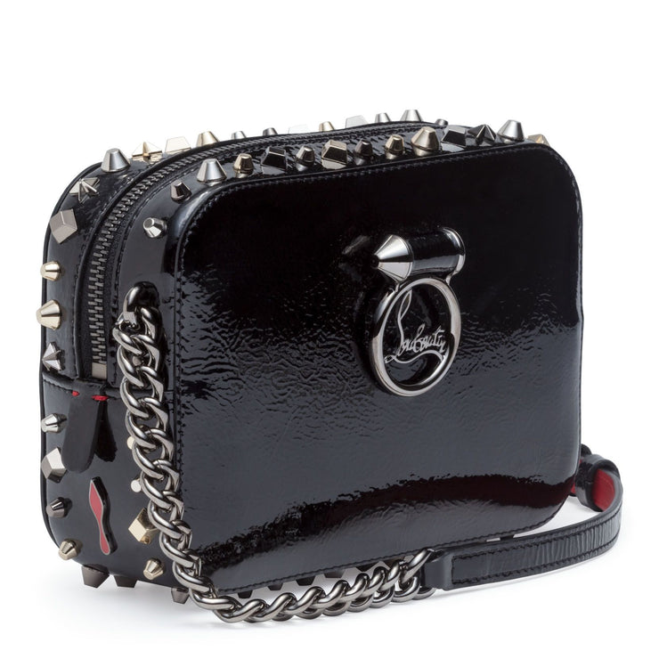 Christian Louboutin Rubylou mini vintage black patent shoulder bag Savannahs