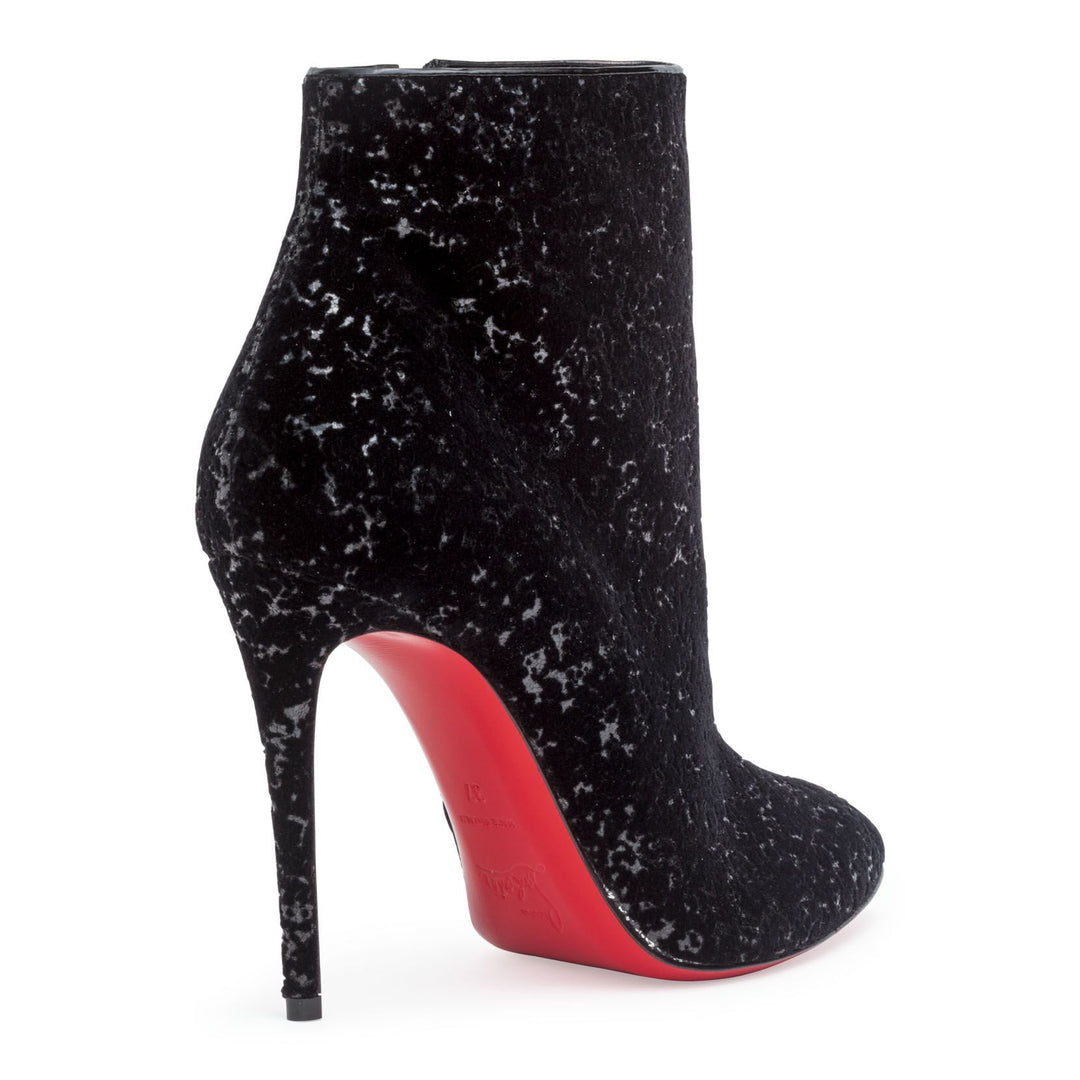 Christian Louboutin Eloise 100 black velvet glitter boots Savannahs