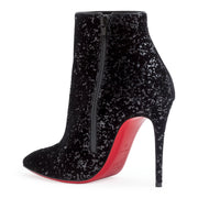 Eloise 100 black velvet glitter boots