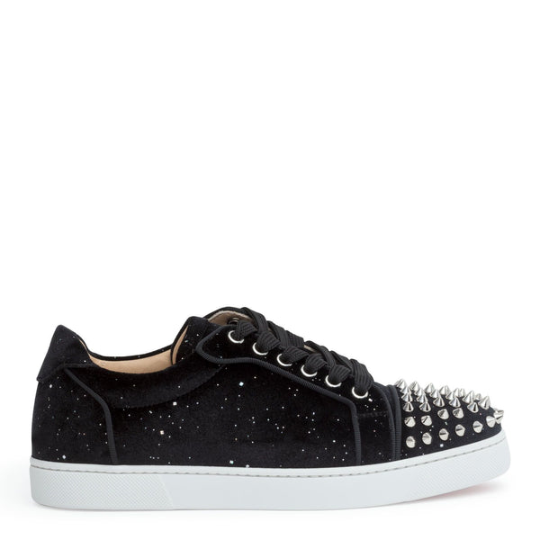 フラダンス vanayaco Christian Louboutin | Vieira black velvet spike sneakers