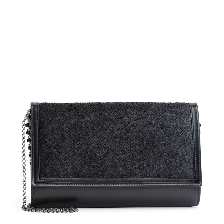 Paloma black sequin clutch