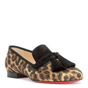 By The Sofa Donna flat leopard lurex loafers