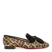 By The Sofa Donna flat leopard lurex loafers