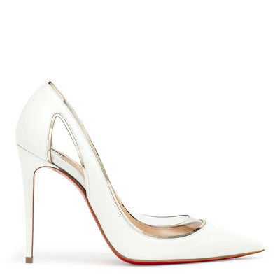 Cosmo 100 white patent pumps