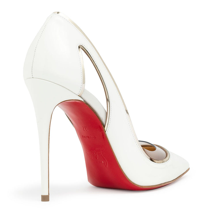 Cosmo 100 white patent pumps