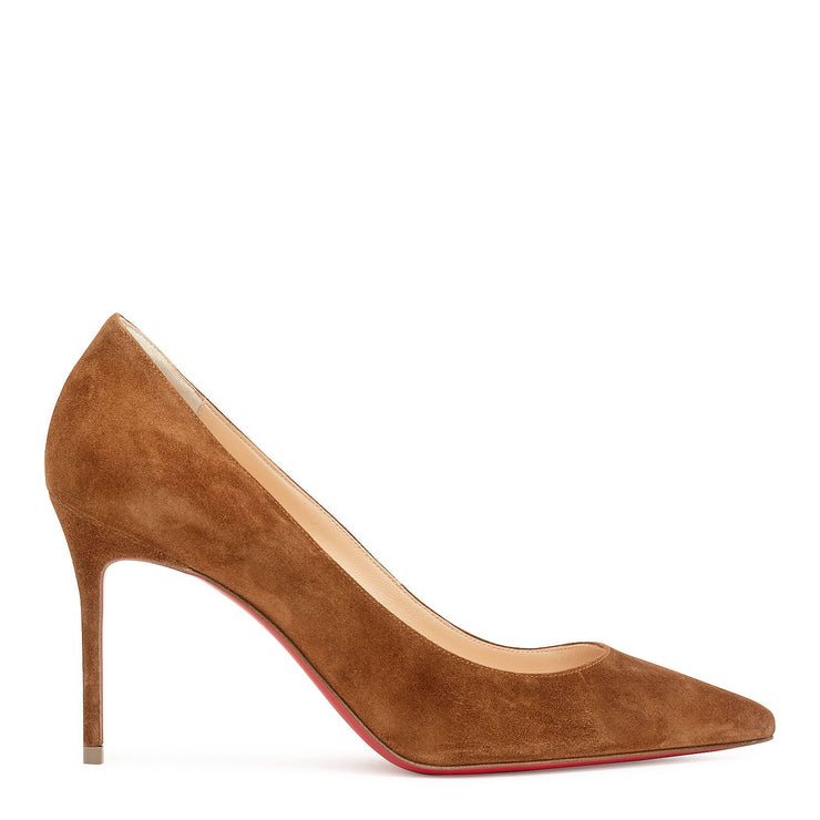 Decollete 85 tan suede pumps