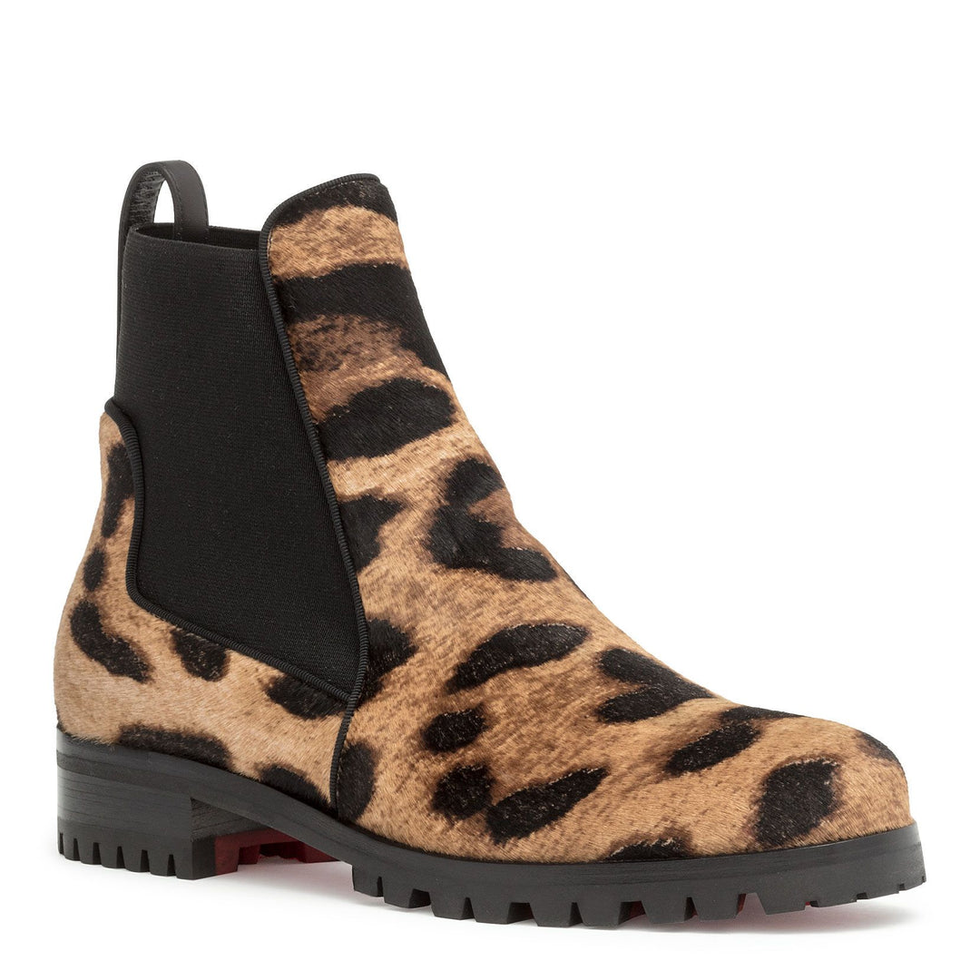 Christian louboutin leopard print boots deals