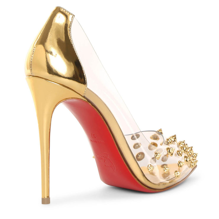 Christian Louboutin Very Lace 120 Gold Bridal Heels Size 40 Very