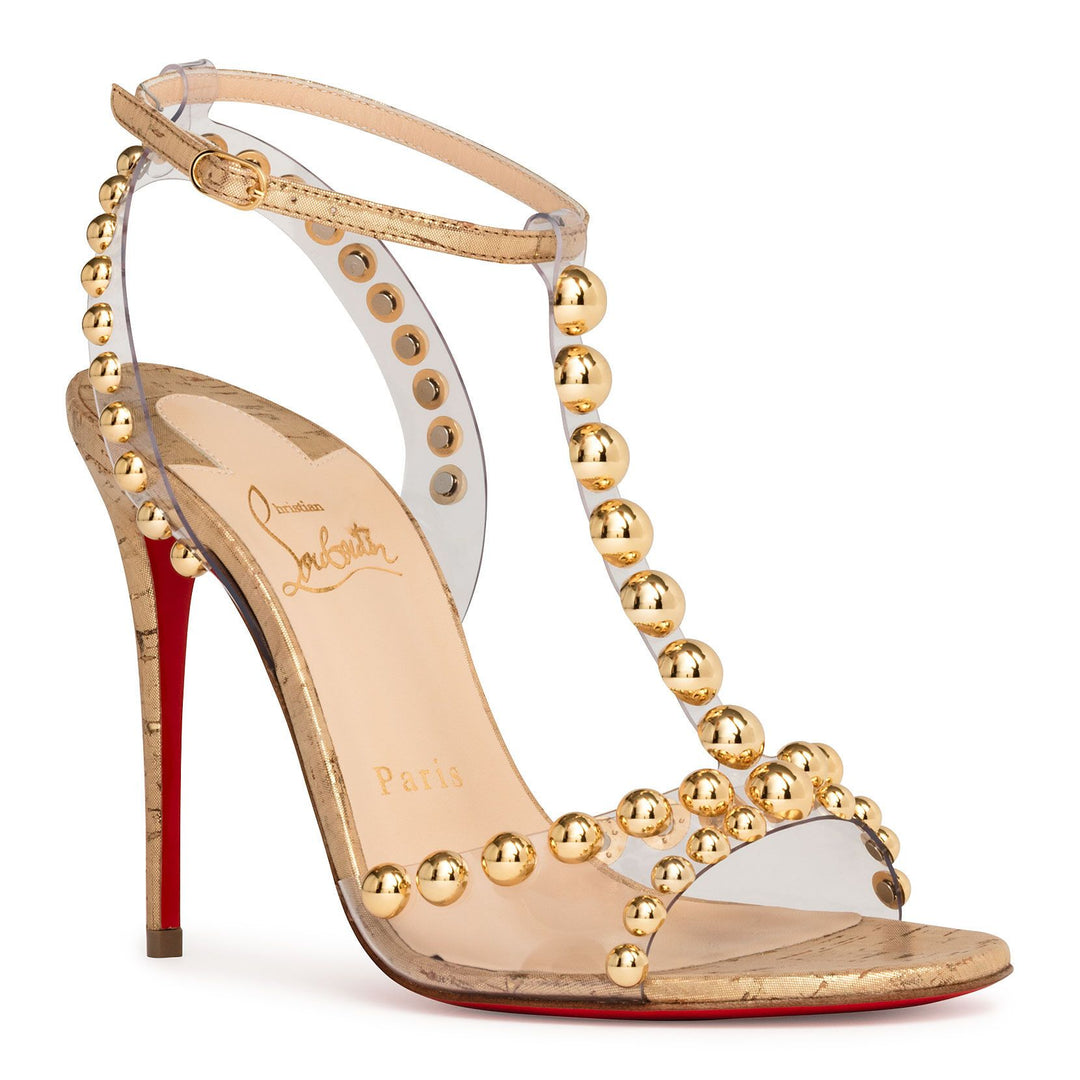 Christian Louboutin Faridaravie 100 pvc gold sandals Savannahs