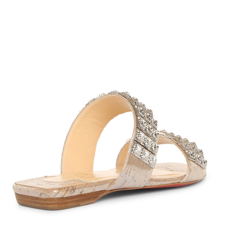 Myradiam flat liege pepite silver flat sandals