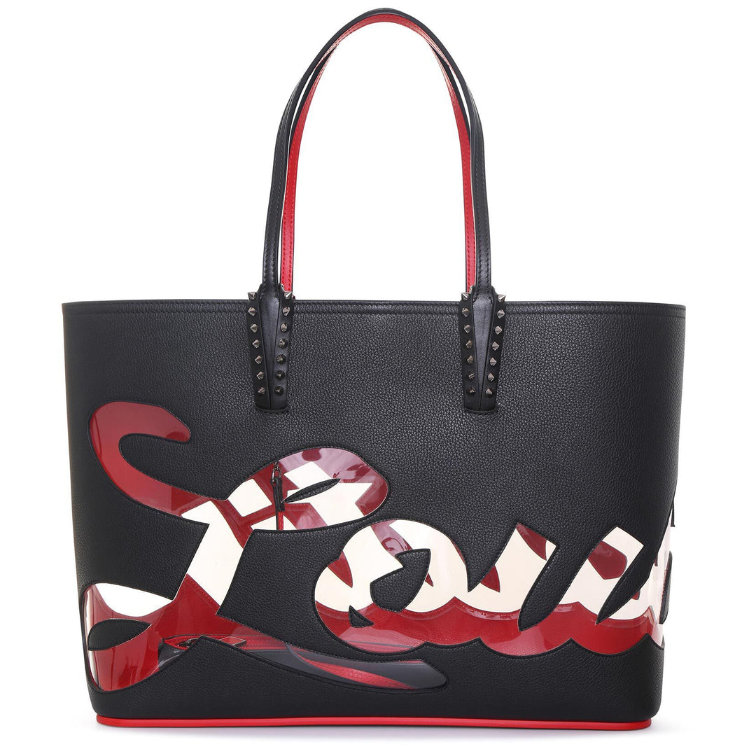 CHRISTIAN LOUBOUTIN★Cataba Tote Bag Cabata - Tote bag - Calf leather and spikes - Leche